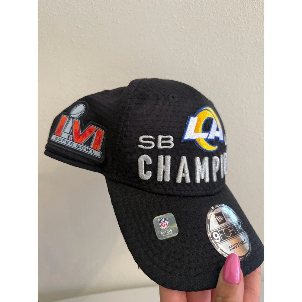 New Era Los Angeles Rams Super Bowl LVI Champions 9FORTY‎ Adjustable Hat Black